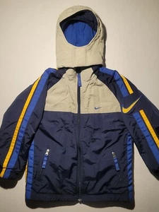 Vintage Y2K Nike Reversible Hooded Fleece Blue Jacket Coat Boys Size 8 - Picture 1 of 7