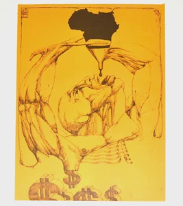 1972 kubanisches Original politisches Poster. Anti-Apartheid-Geschichte. AFRIKA. Afrikanische Kunst - Bild 1 von 6