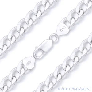 7,5 mm Kubanisches/Bordsteinglied italienische Kette massiv 0,925 Italien Sterlingsilber Armband - Bild 1 von 2