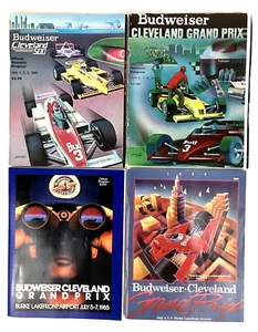 Lot of 4 Vintage Budweiser Cleveland Grand Prix Program Souvenir 1983-1986 - Picture 1 of 12