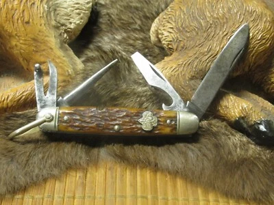 VNTG. NAVAJA EXPLORADORA NIÑA ULSTER DWIGHT DIVINO E HIJOS ERA 1876/1941 ESCAMAS DE HUESO Foto 1 de 4