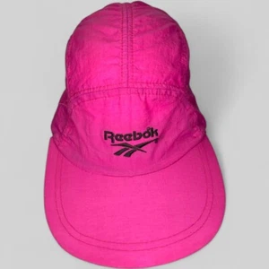 Vintage 90s Reebok 5-Panel Adjustable Hat Hot Pink Neon Retro Cap Classic - Picture 1 of 5
