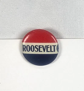 Pinback de botón de campaña presidencial Franklin D. Roosevelt años 1930-40 .75" - Imagen 1 de 6