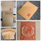 Gb George V Postal Stationery:  One Penny Printed On Envelope Paper X 9