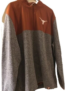 Texas Longhorns Fleece Sweatshirt Men's 3XL Pullover Gray Orange Fanatics NWT - Picture 1 of 16