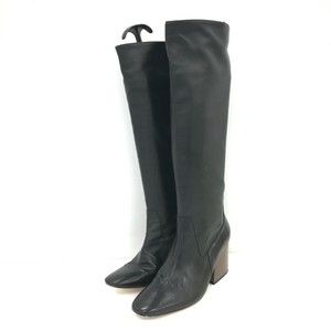 Massimo Dutti Boots Size UK 5 EUR 38 Block Heels Knee High Smart Black 041117