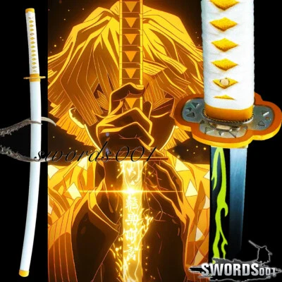 Cosplay Demon Slayer Japanese Samurai Katana Agatsuma Zenitsu Real Anime Sword - Image 1 of 4