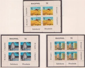 (F278-42) 1972 Rhodesia 3x M/S RHOPHI Expo Salisbury (AQ) - Picture 1 of 1
