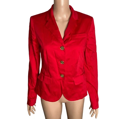 Blazer vintage años 90 Lauren Ralph Lauren para mujer talla 6 rojo 3 botones Foto 1 de 4