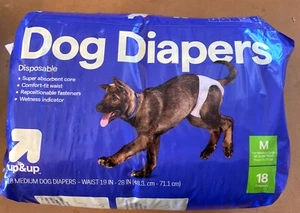 UP & UP Hundewindeln Einweg 18 Med - Schwanzloch - Nässeanzeige ändert Farbe - Bild 1 von 5