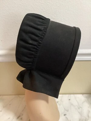 Vintage Amish Bonnet Hat Black - Image 1 of 4