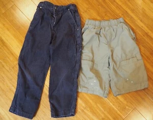 Cherokee Youth Kids Navy Blue Corduroy Pants  7 Hiking Shorts Beige Size M 8/10 - Picture 1 of 3