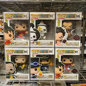 Funko Pop OnePiece: Rufy, Bone, Coccodrillo, Sabo, Rufy Gear quattro vinili 1x - Foto 1 di 7
