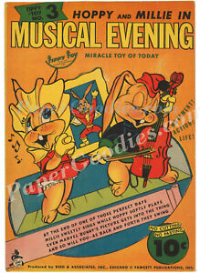tippy toy #3 HOPPY and MILLIE in MUSICAL EVENING, UNUSED IN Envelope