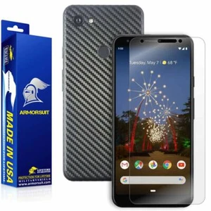 ArmorSuit Google Pixel 3a XL Screen Protector + Black Carbon Fiber Made in USA - Picture 1 of 6