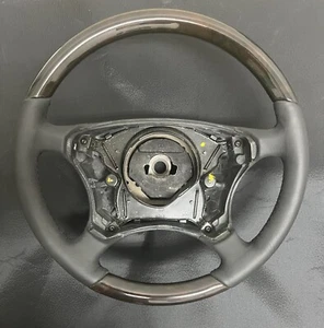 98'-06' M-Benz W220 OEM 4-Spoke wooden/leather steering wheel black - Picture 1 of 2