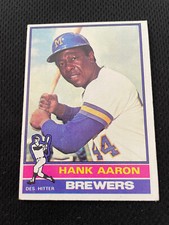 HANK AARON 1976 TOPPS "HIS LAST YR" CARD # 550 MILWAUKEE BREWERS BASEBALL CARD