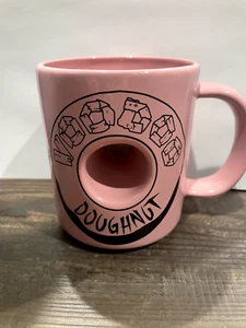 Voodoo Doughnut Coffee Tea Pink Mug "The Magic Is In The Hole"  - Picture 1 of 4