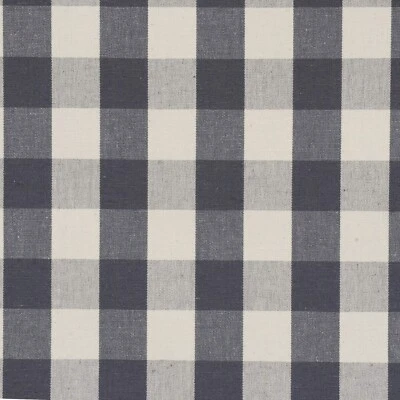 FOY & CO Clifton Gingham Check Fabric Grey Off White Craft Curtains Cushions Upholstery