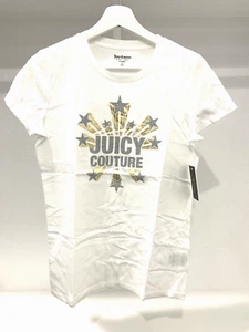 juicy couture jersey top crew neck tee black-label White S US - Picture 1 of 4