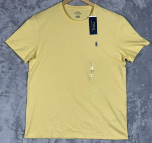 Polo Ralph Lauren T-Shirt Men's Yellow Solid Crew-Neck Short Sleeve NEW - Picture 1 of 5