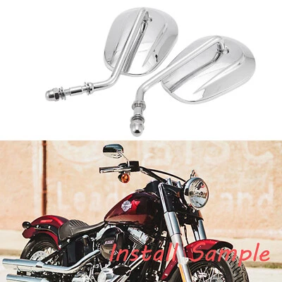 Espejos retrovisores de motocicleta Teardrop para Harley Davidson 2019 Fatboy Lo Fat Bob Fatboy Foto 1 de 4