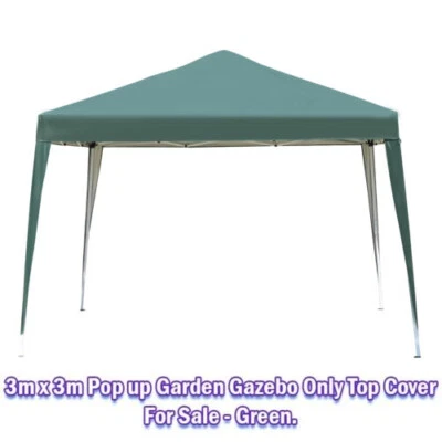 3m x 3m Pop up Garden Gazebo Only Top Cover For Sale - Green 3581. - Image 1 of 4