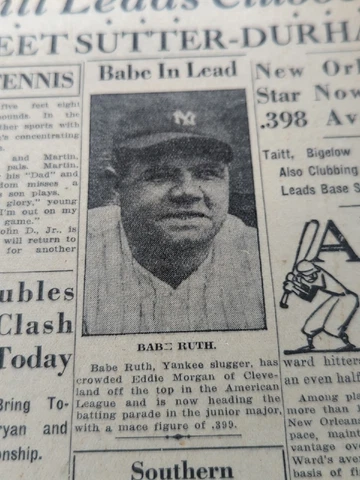 JUNE 27, 1931 NEWSPAPER PAGE #J8169- BABE RUTH IS BATTING .399 Cover