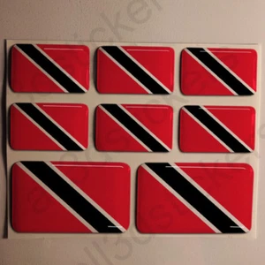 Pegatinas Trinidad y Tobago Pegatina Bandera Vinilo Adhesivo 3D Relieve Resina - Picture 1 of 1