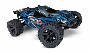 Traxxas 67064-1 B Rustler Modelo de Coche Eléctrico 4x4 Brushed Azul - Picture 1 of 5