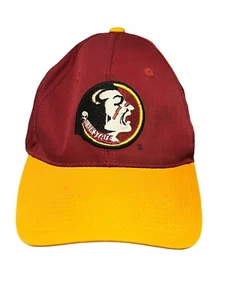 Florida State Seminoles Hat Snapback Vintage Red Wine Yellow Blockhead Logo Cap - Picture 1 of 9