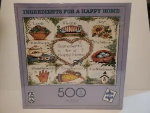 Ingredients for a Happy Home FX Schmid 500 Piece Jigsaw Puzzle 18" x 24" - Picture 1 of 6