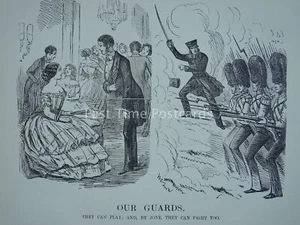 UNSERE WACHEN Sie können spielen, von Jove Sie können kämpfen - Original 1854 viktorianischer Druck - Bild 1 von 2