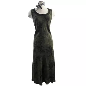 Vintage Studio Y2K Womens Olive Green  Sz 14 Fairycore Dress with Paisley Design - Picture 1 of 8
