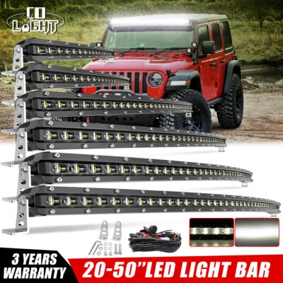 20 26 32 38 44 50'' Curved Led Light Bar Spot+Wire Harness 4WD Truck SUV ATV UTV - Image 1 of 4