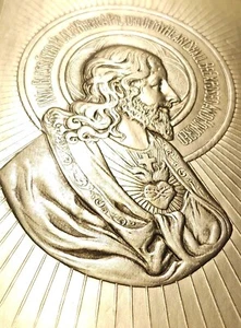 Antique VTG JESUS HEART Novenas OUR LADY OF ANGELS PLAQUE Niagara University Art - Picture 1 of 9