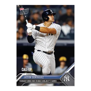 2023 Topps NOW Jasson Dominguez #834 - 1901 4 HRs en 7 juegos convocatoria RC - Imagen 1 de 2