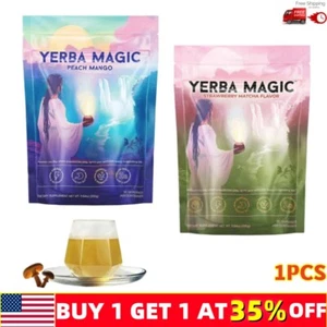Yerba Magic | Polvo de té instantáneo de yerba mate | Sabor a mango melocotón | 30 porciones CALIENTE - Imagen 1 de 14