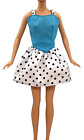 Barbie Mattel Polka Dot Tagged Dress Only No Doll Blue White