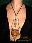 Artisan Deco's Inspired OPALESCENT CZECH GLASS Beads Fringes Flapper/Necklace