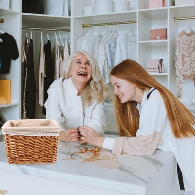  Cestone Portabiancheria Vimini Con Coperchio Scatole Di Immagazzinaggio Della - Immagine 1 di 4