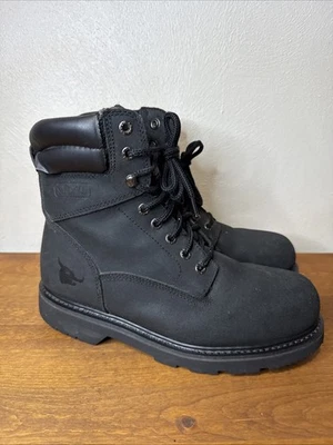 Texas Steer Boots Masculino Tamanho 9 Biqueira de Aço Sapatos de Trabalho Couro Resistente ao Deslizamento - Imagem 1 de 4