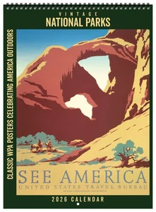 Asgard Press 2026 Vintage National Parks Deluxe Wall Calendar, 14"x12" - Imagen 1 de 6