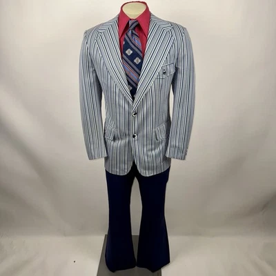 Towncraft Leisure Suit Mens 42 Jacket 36 29 Pants MCM Disco Penneys Vtg 60s 70s - Image 1 of 4