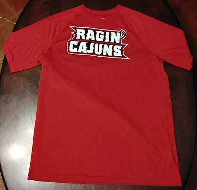 Louisiana Ragin Cajuns T-Shirt Under Armour Red Short Sleeve Men's Medium - Image 1 of 4