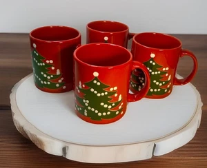 4 Waechtersbach Christmas Tree Red Mugs Germany Excellent! Christmas - see info - Picture 1 of 2