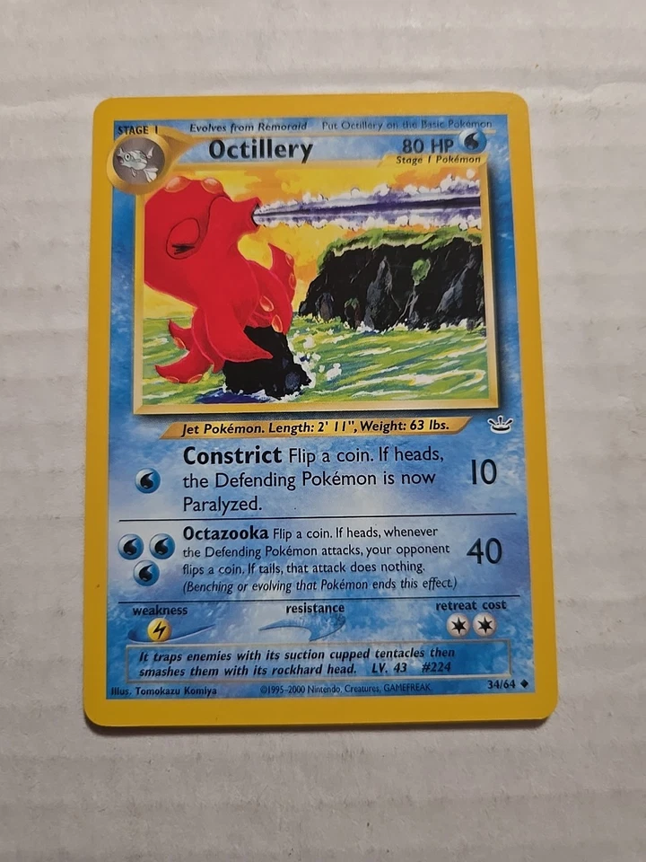 Pokemon Neo Revolution Octillery #34/64 - Pokemon TCG - WOTC  - Image 1 of 2