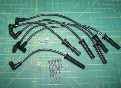 Spark Plug Wire FORD Inline 6 cylinder 64-83 170 200 250 HEI  8mm Silicone BLACK - Image 1 of 4