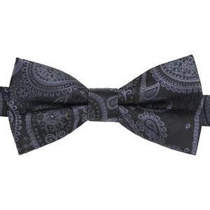 Schwarz & anthrazit Paisley Bohemian Hochzeit verstellbare vorgebundene Fliege von DQT - Bild 1 von 3