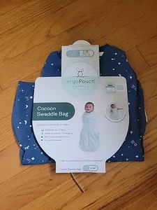 Ergopouch Blue 0-3 Month Cocoon Swaddle Bag Organic Cotton 0.2 TOG - Picture 1 of 6